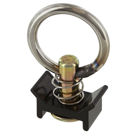 Us Cargo Control Single Stud Fitting w/ Round Ring - Black 1519-SSRBL